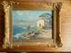 Old Marine Oil Painting On Cardboard, Signed