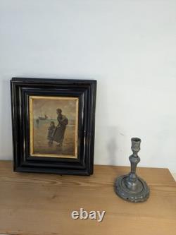 Old marine painting, oil on panel