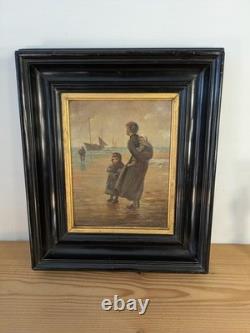 Old marine painting, oil on panel
