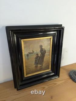 Old marine painting, oil on panel