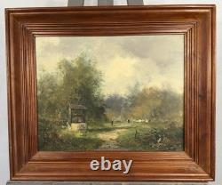 Old oil / canvas signed characters near the well Galien Laloue France