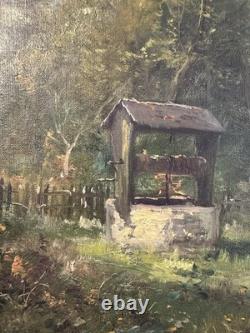 Old oil / canvas signed characters near the well Galien Laloue France