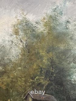 Old oil / canvas signed characters near the well Galien Laloue France