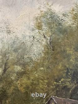 Old oil / canvas signed characters near the well Galien Laloue France