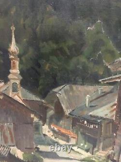 Old oil on canvas Italian school Landscape signed 55 x 38 cm