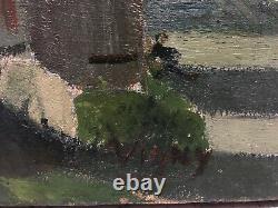 Old oil on canvas Italian school Landscape signed 55 x 38 cm