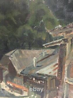 Old oil on canvas Italian school Landscape signed 55 x 38 cm