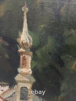 Old oil on canvas Italian school Landscape signed 55 x 38 cm