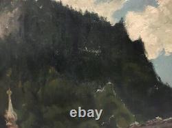 Old oil on canvas Italian school Landscape signed 55 x 38 cm