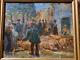 Old Oil On Canvas. Pig Fair Of Champigny-sur-marne 19th Century