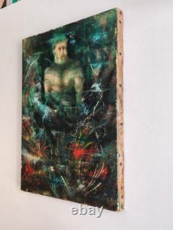Old oil on canvas / Signature to identify / Seated bearded man