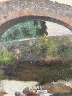 Old oil on canvas located in Auvergne back