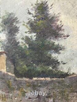 Old oil on canvas located in Auvergne back