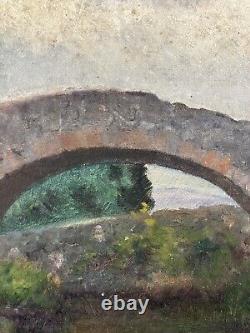 Old oil on canvas located in Auvergne back