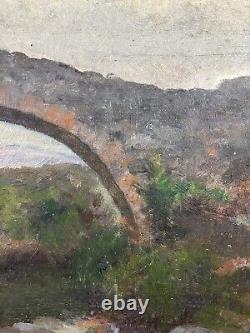 Old oil on canvas located in Auvergne back