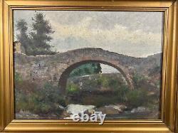 Old oil on canvas located in Auvergne back