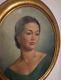 Old Oil On Canvas Painting Portrait Of A Woman 20th Century