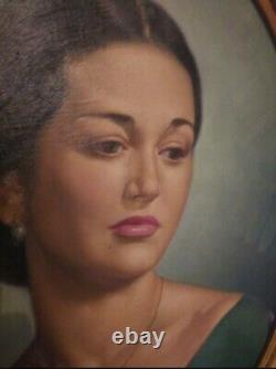 Old oil on canvas painting Portrait of a woman 20th century