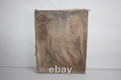 Old oil on canvas painting, signed Léonid FRECHKOP, study of women