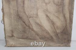 Old oil on canvas painting, signed Léonid FRECHKOP, study of women