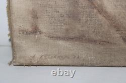 Old oil on canvas painting, signed Léonid FRECHKOP, study of women