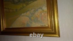 Old oil on canvas painting signed R. BOUILLE