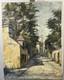 Old Oil On Canvas Signed Doucet Presumed View Of Montmartre Paris France