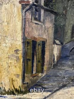 Old oil on canvas signed Doucet Presumed view of Montmartre Paris France