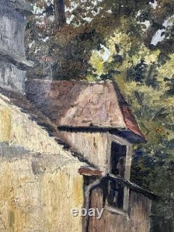 Old oil on canvas signed Doucet Presumed view of Montmartre Paris France