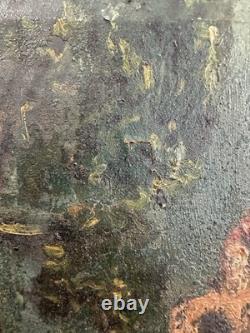 Old oil on canvas, signed, French School, 19th-20th century, abbey of Marseille