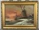 Old Oil On Canvas Signed From The 19th Century Dutch School Original Frame