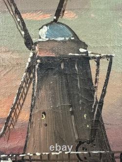 Old oil on canvas signed from the 19th century Dutch School original frame