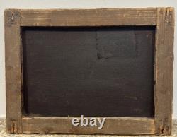 Old oil on canvas signed naval battle marine painter