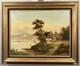 Old Oil On Canvas Signed With A Monogram And Dated 19th-century Landscape