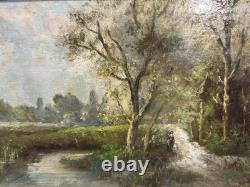 Old oil on panel French School Barbizon entourage of DIAZ DE LA PEÑA