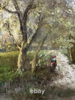 Old oil on panel French School Barbizon entourage of DIAZ DE LA PEÑA