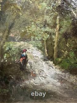 Old oil on panel French School Barbizon entourage of DIAZ DE LA PEÑA