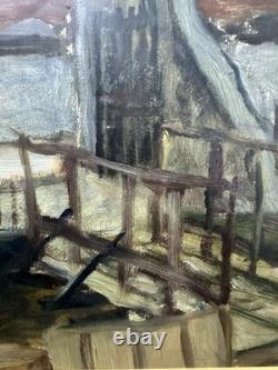 Old oil on panel Italian School Scafati Italy Naples Pompeii