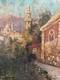 Old Oil On Panel, Orientalist View Of A Mosque In A Landscape / To Res