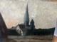 Old Oil On Panel Landscape Church 1915 Signed