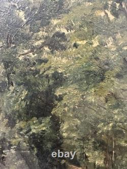 Old oil on panel landscape, presumed view of the Fontainebleau forest