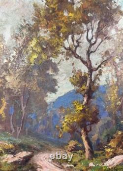 Old oil on panel signed French School Circle of the Barbizon School