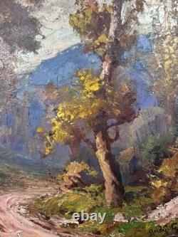 Old oil on panel signed French School Circle of the Barbizon School