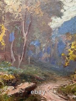 Old oil on panel signed French School Circle of the Barbizon School