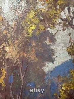 Old oil on panel signed French School Circle of the Barbizon School