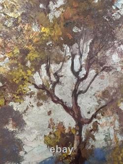 Old oil on panel signed French School Circle of the Barbizon School