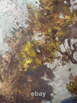 Old oil on panel signed French School Circle of the Barbizon School