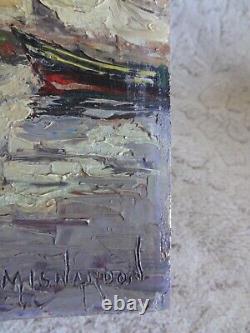 Old oil on panel signed M Isnardon port of Martigues XX