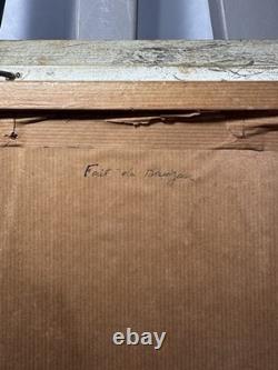 Old oil on panel signed Maxime, landscape set in a forest on the back