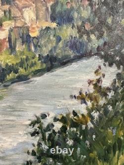 Old oil on panel signed landscape French School of the 20th Century
